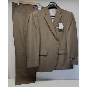 STAFFORD Classic Fit Mens 2pc Suit 44R / 44x30 Brown Essentials Seperates
